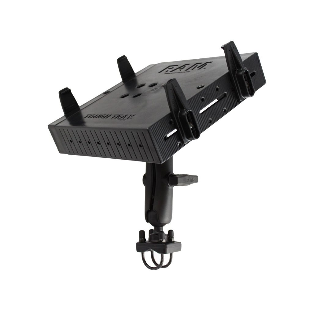 RAM® Tough-Tray™双球座，带双U型螺栓轨道底座