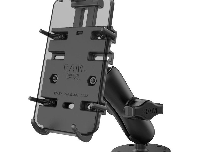 RAM® Quick-Grip™ Spring-Loaded Phone Mount with Drill-Down Base