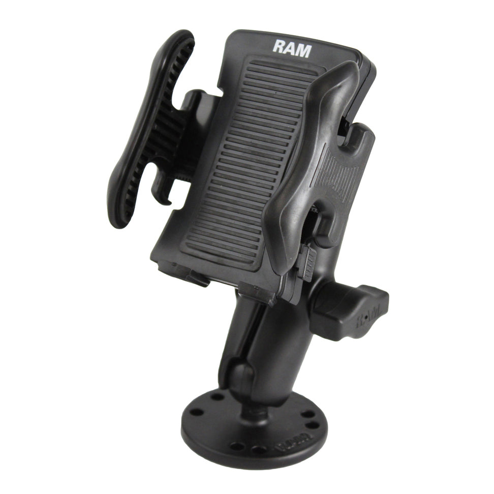 RAM®钻取式支架，带弹簧手机支架