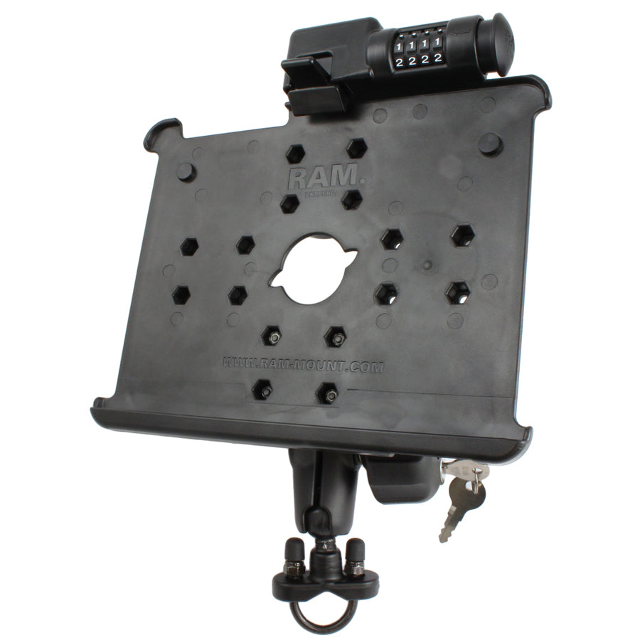 RAM® Latch-N-Lock™，适用于Apple iPad Gen 1-2，带手柄U型螺栓底座