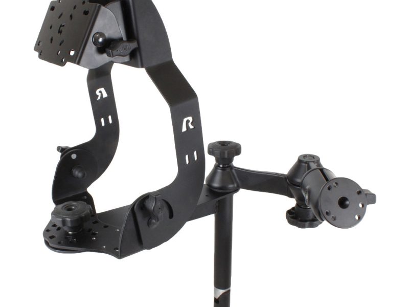 RAM® MDT Display Mount with Long Flange, Swing Arms & 8″ Upper Pole