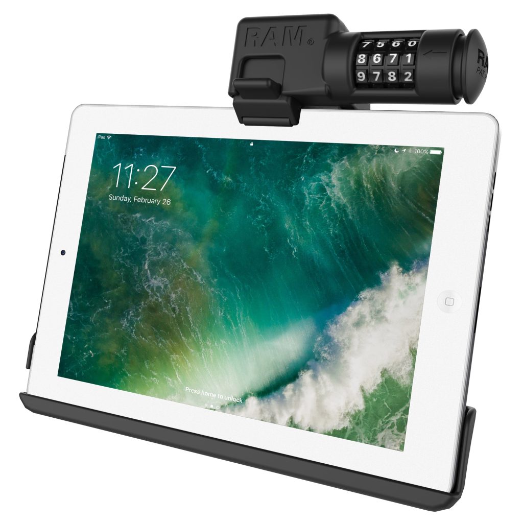适用于iPad第6代、Air 2 +的RAM® EZ-Roll ‘ r ™ Combo锁架更多