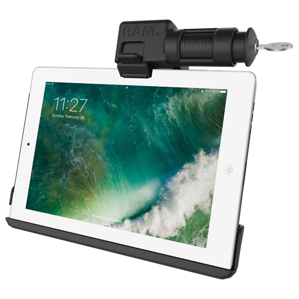适用于iPad第6代、Air 2 +的RAM® EZ-Roll ‘ r ™带钥匙锁架更多