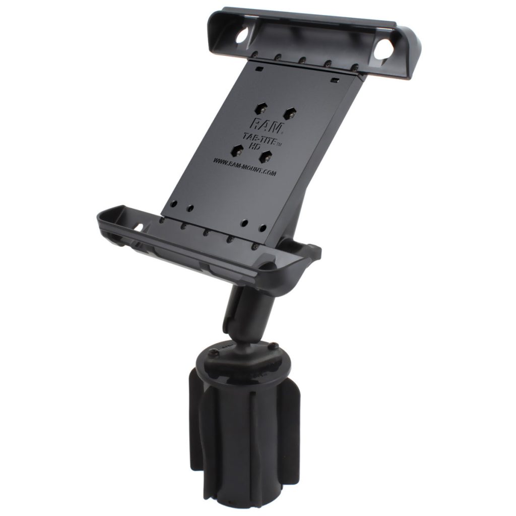 RAM® Tab-Tite™支架，带RAM-A-CAN™ II杯架支架，适用于iPad 1-4