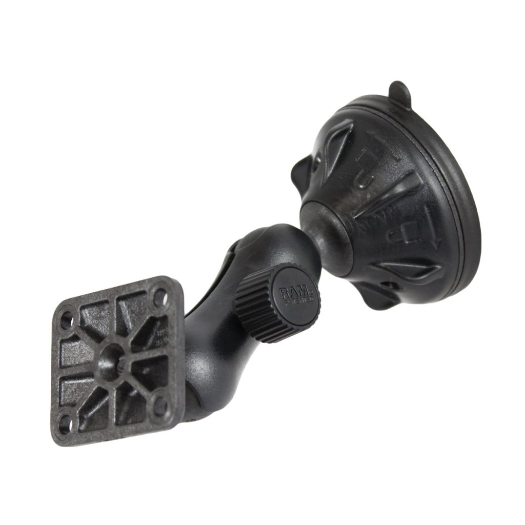 RAM® Twist-Lock™薄型吸盘安装，带AMPS孔模式