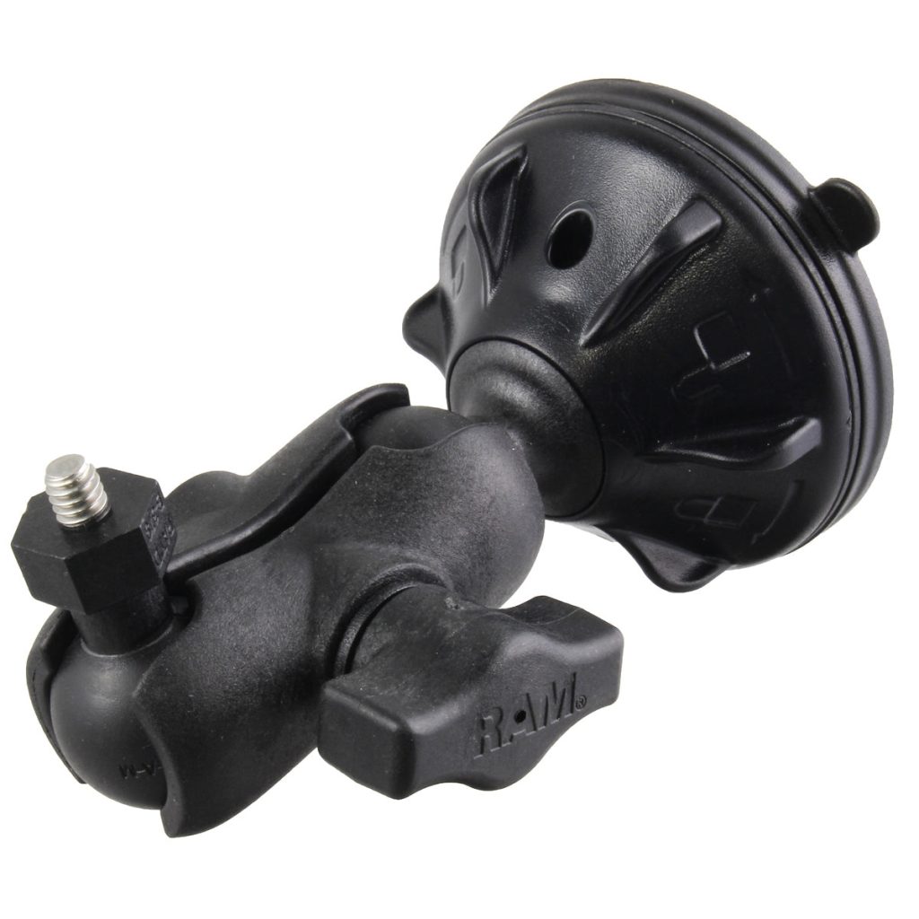 RAM® Twist-Lock™低胸吸座，带1/4英寸-20摄像机适配器