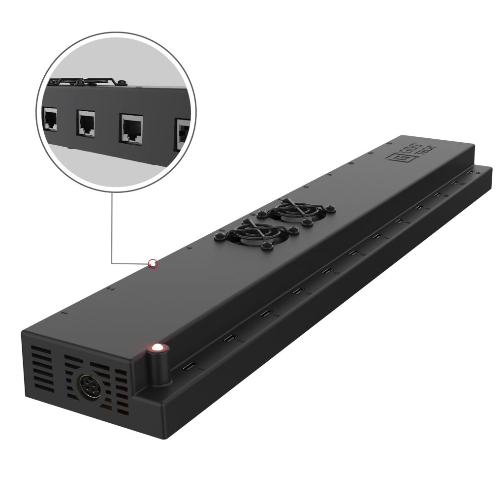GDS® 12端口300 W USB-C + RJ 45电力输送壁挂式充电器