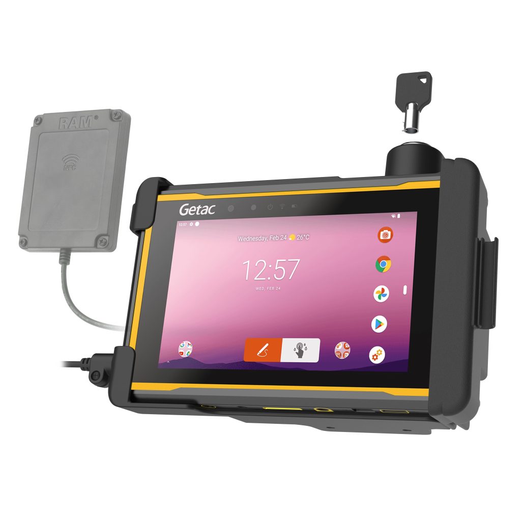Getac ZX 70的RAM®形状配合锁持器-兼容NFC扩展器