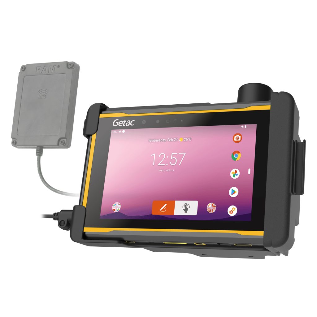 Getac ZX 70的RAM®形状贴合支架- NFC扩展器兼容