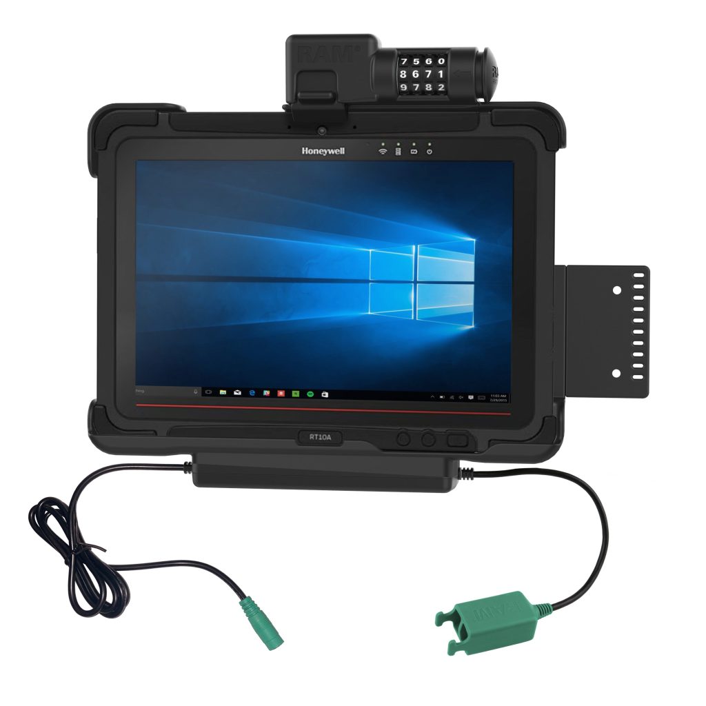 RAM® Combo锁定电源+适用于Honeywell RT 10平板电脑的双USB底座