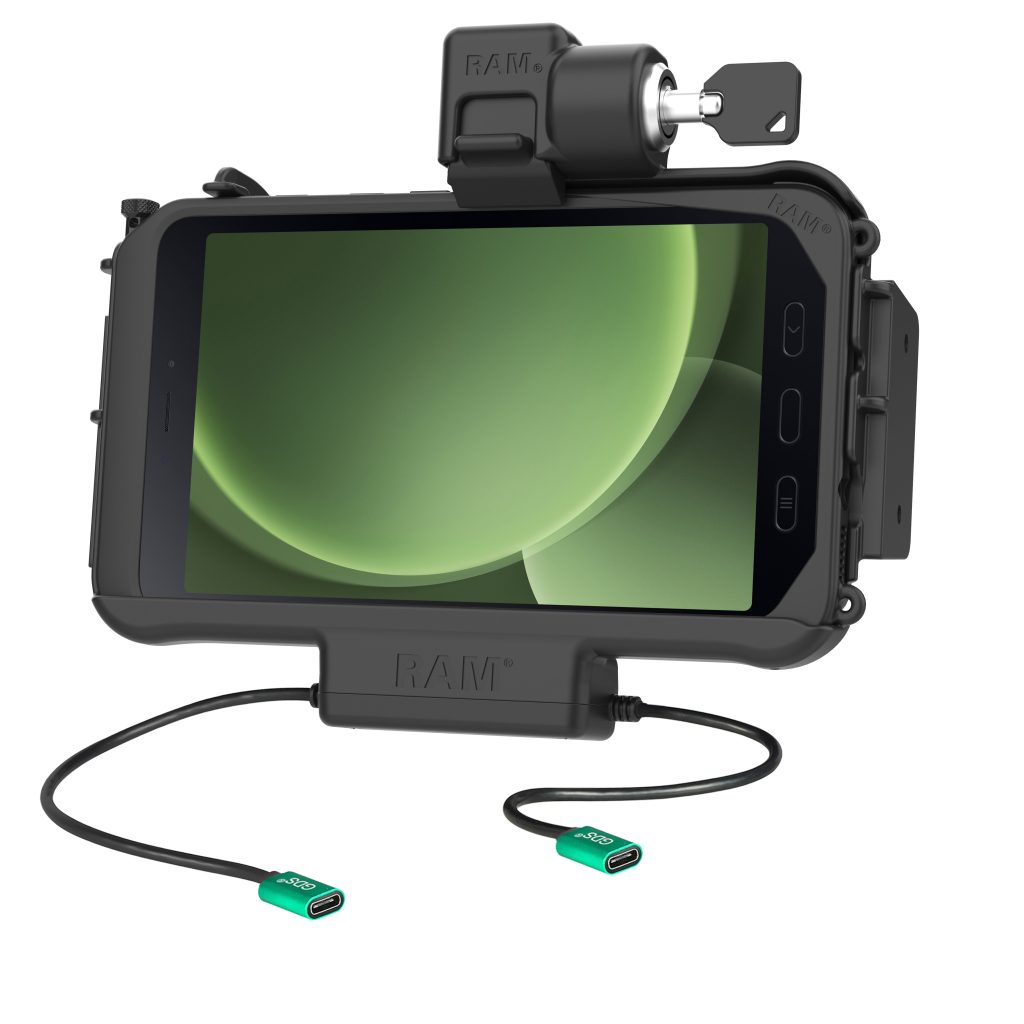 RAM®锁定USB-C模块化Dock + USB-C数据for Samsung Tab Active 5 & 3