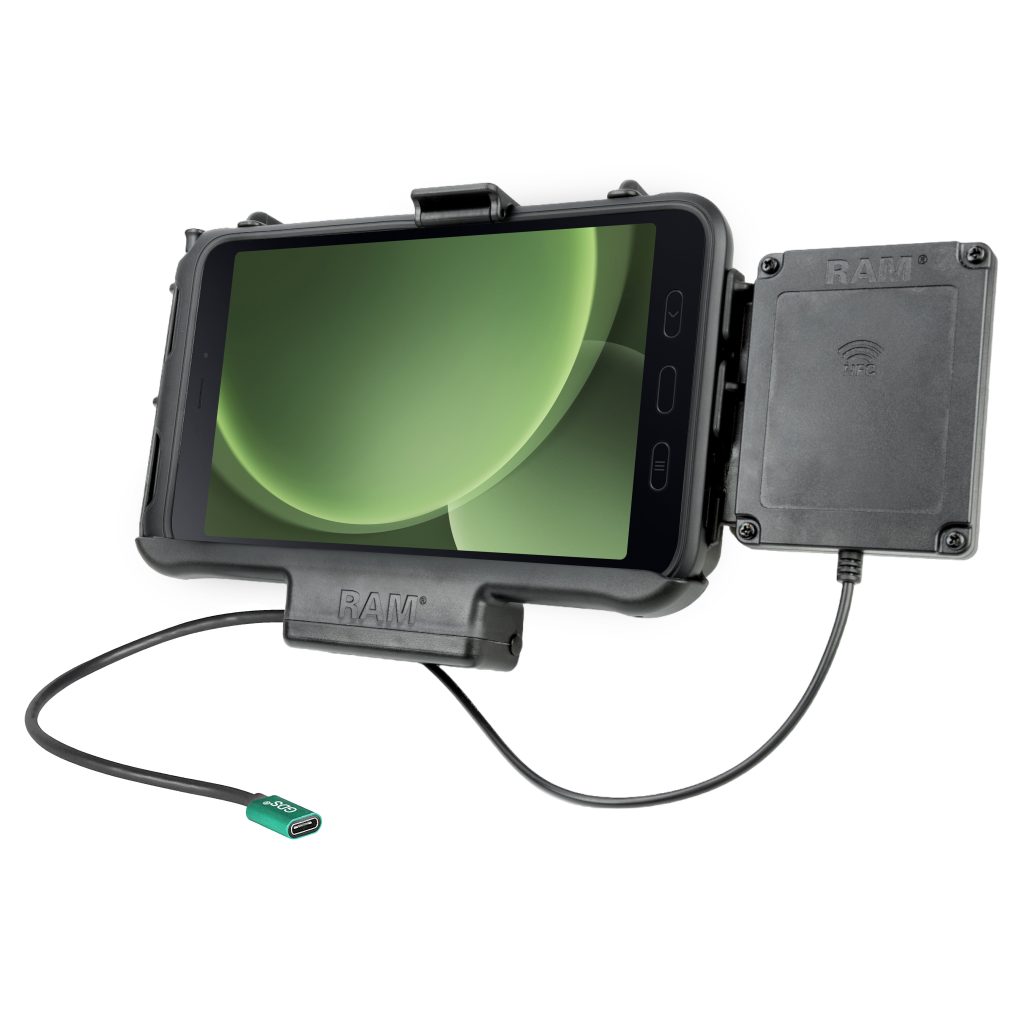 RAM® USB-C供电底座，配备NFC扩展器，适用于三星Tab Active 5和3