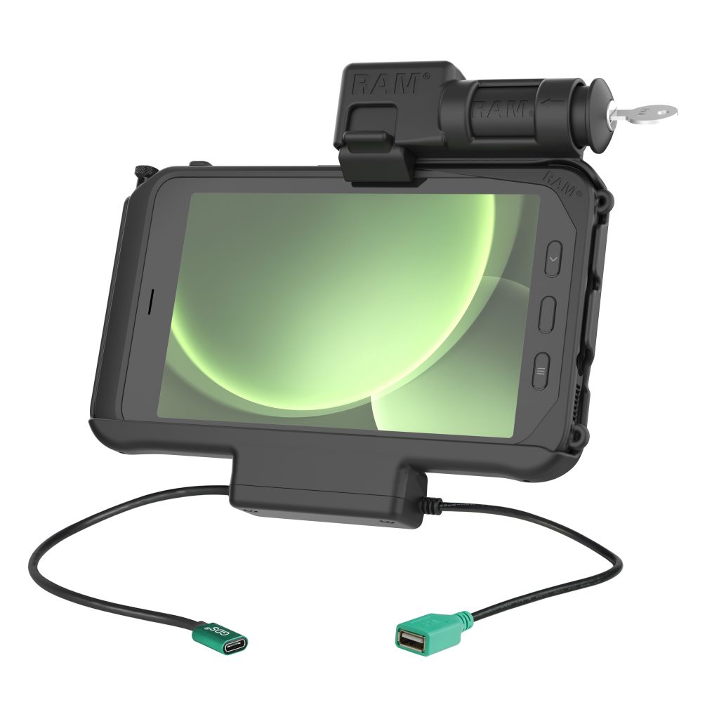 RAM®钥匙锁定电源+数据底座，适用于三星Tab Active 5 & 3