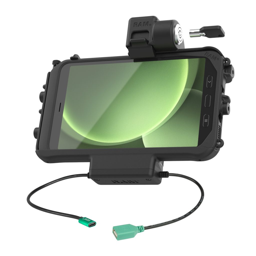 RAM® Thin-Dock™锁定电源+Tab Active 5 & 3的单个USB Dock