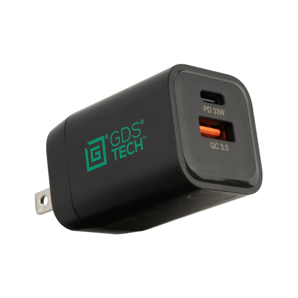 GDS® Typ-C和Typ-A 33 W 2端口壁挂充电器- PD3.0和PPS