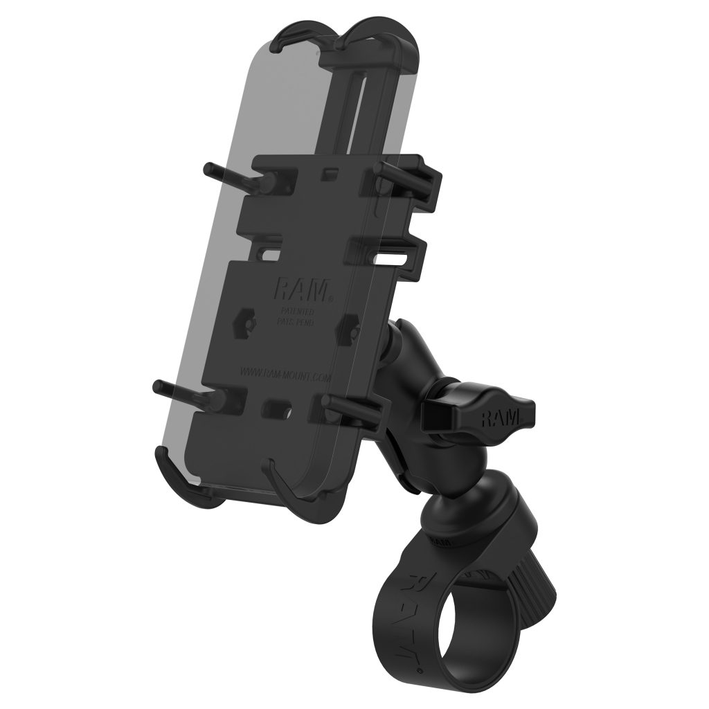 带有RAM® Tough-Strap™手柄底座的RAM® Quick-Grip™手机底座