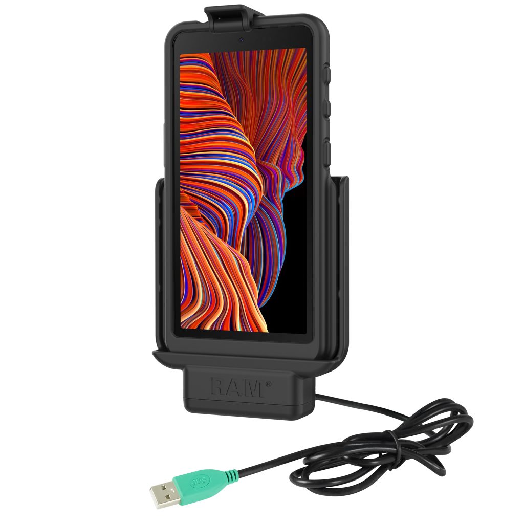适用于配备RAM® Skin™的三星XCover 5的RAM® EZ-Roll ‘ r ™ Powered Dock