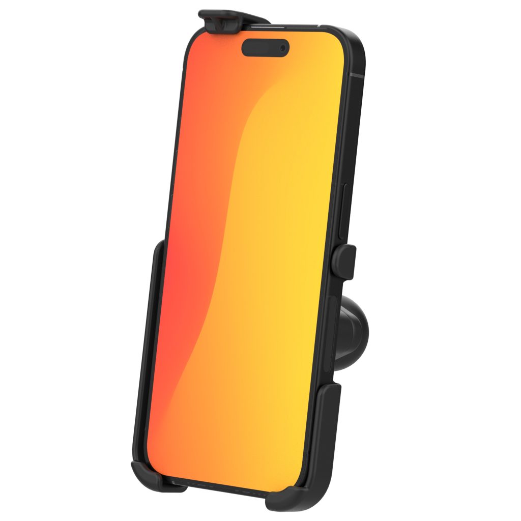 适用于iPhone 13 Pro、14、14 Pro、15和16（带球）的RAM®形状贴合支架