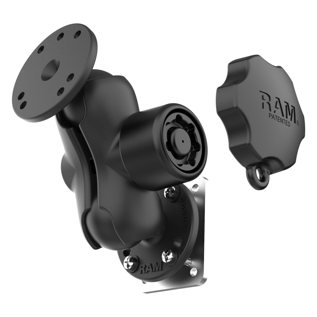 RAM®锁紧钻式仪表板底座，带背板C尺寸短