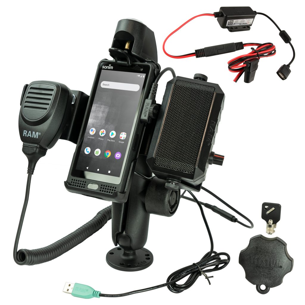 用于Sonim XP 10的RAM® PTT扬声器和硬线捆绑包