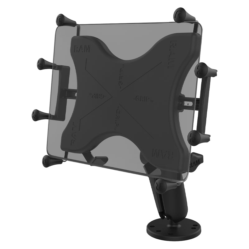 RAM® X-Grip®向下钻取双球座，适用于12”-13”平板电脑