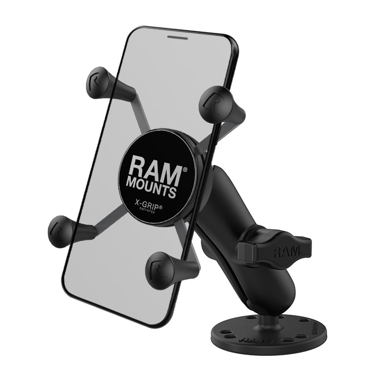 RAM® X-Grip®手机支架，带向下钻取底座