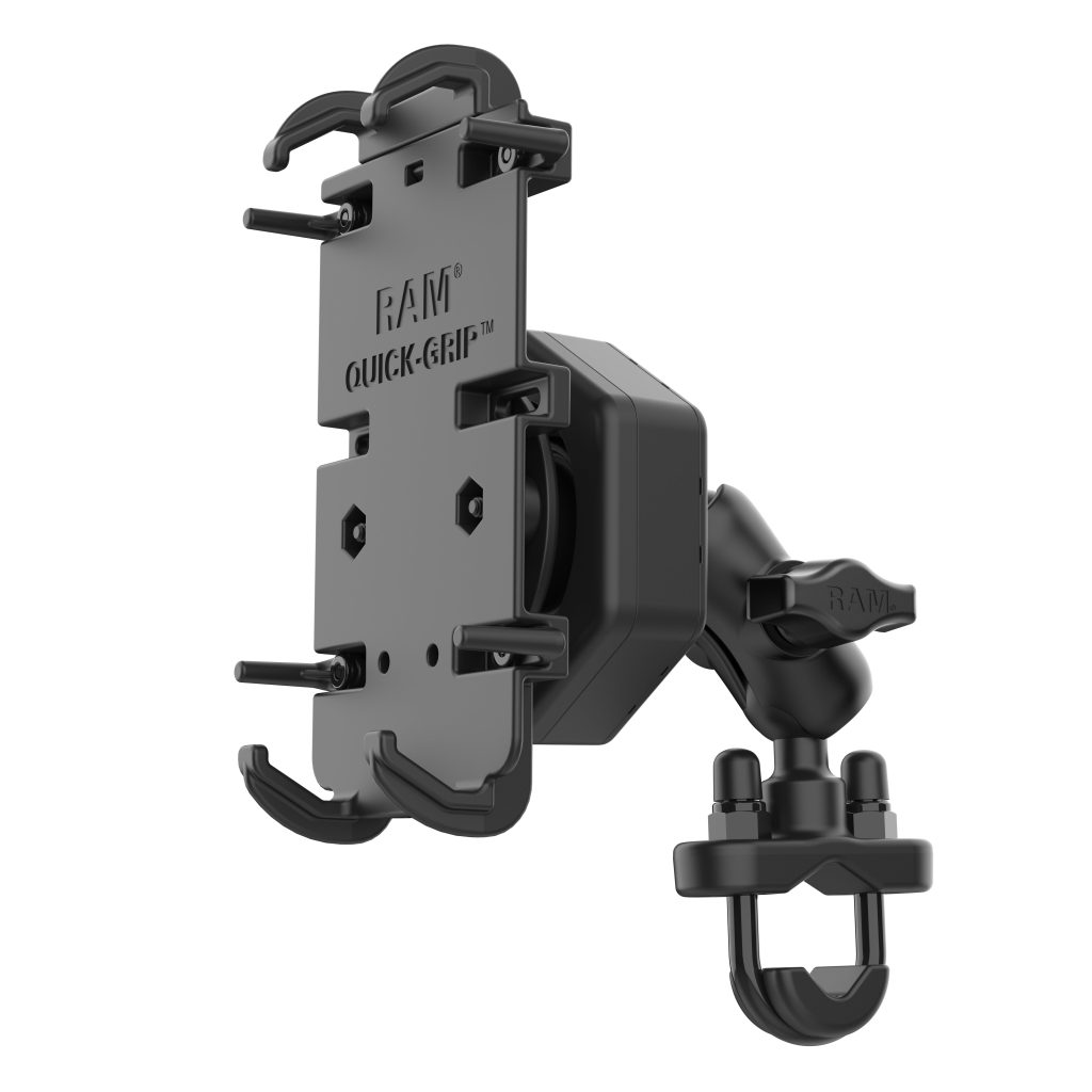 RAM® Quick-Grip™ XL手机底座，带Vibe-Safe™和U型Bolt底座-短型