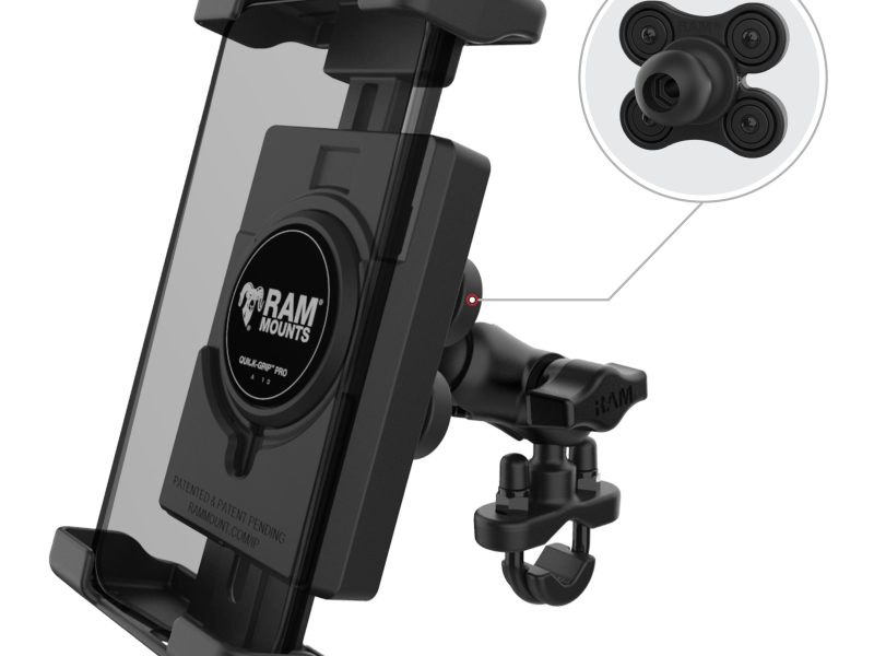 RAM® Quick-Grip™ Pro XL Vibration Damping Phone Mount with U-Bolt Base