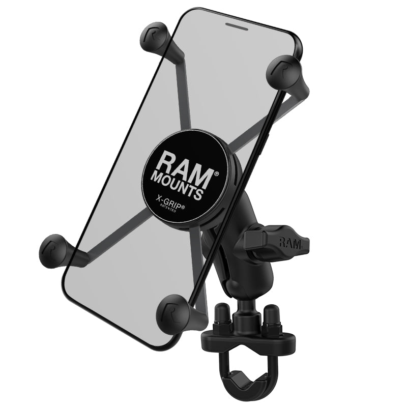RAM® X-Grip®大型手机底座，带把手U型螺栓底座-短