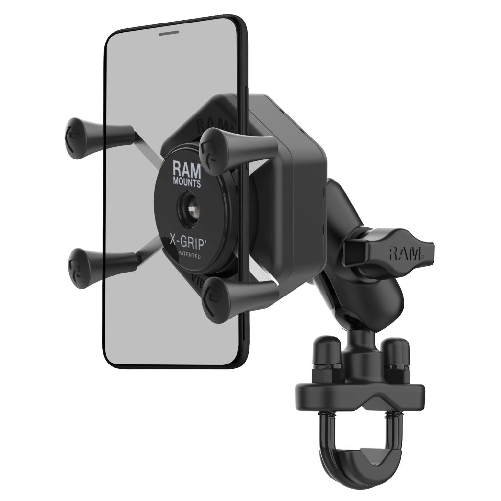 RAM® X-Grip®手机底座，带Vibe-Safe™和U-Bolt底座-短型