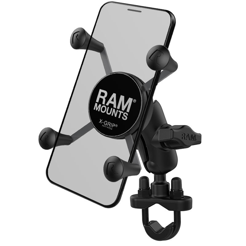 RAM® X-Grip®手机底座，带把手U型螺栓底座-短