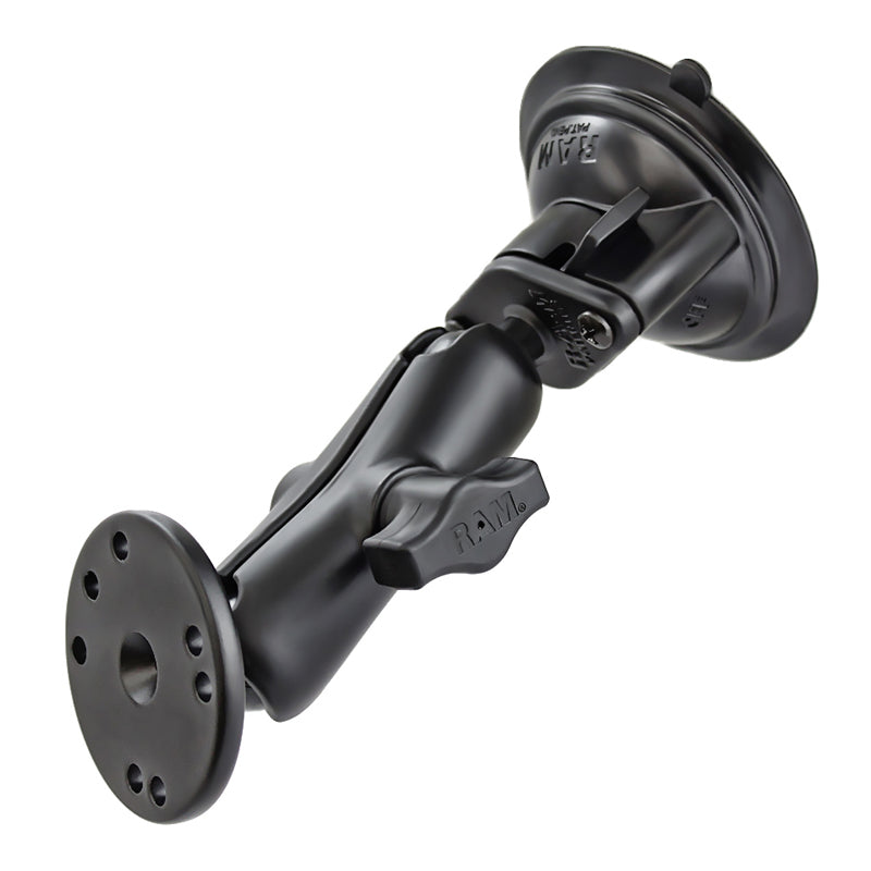 RAM® Twist-Lock™吸盘双球座，带圆板-中等