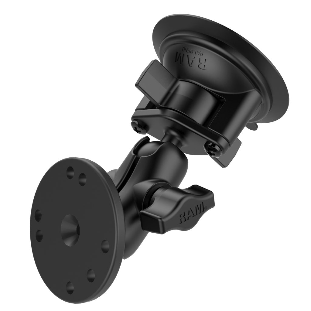 RAM® Twist-Lock™吸盘双球座，带圆板-短