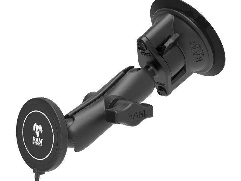 RAM® Twist-Lock™ Suction Cup Mount with RAM® Qi2 15W Wireless Charger