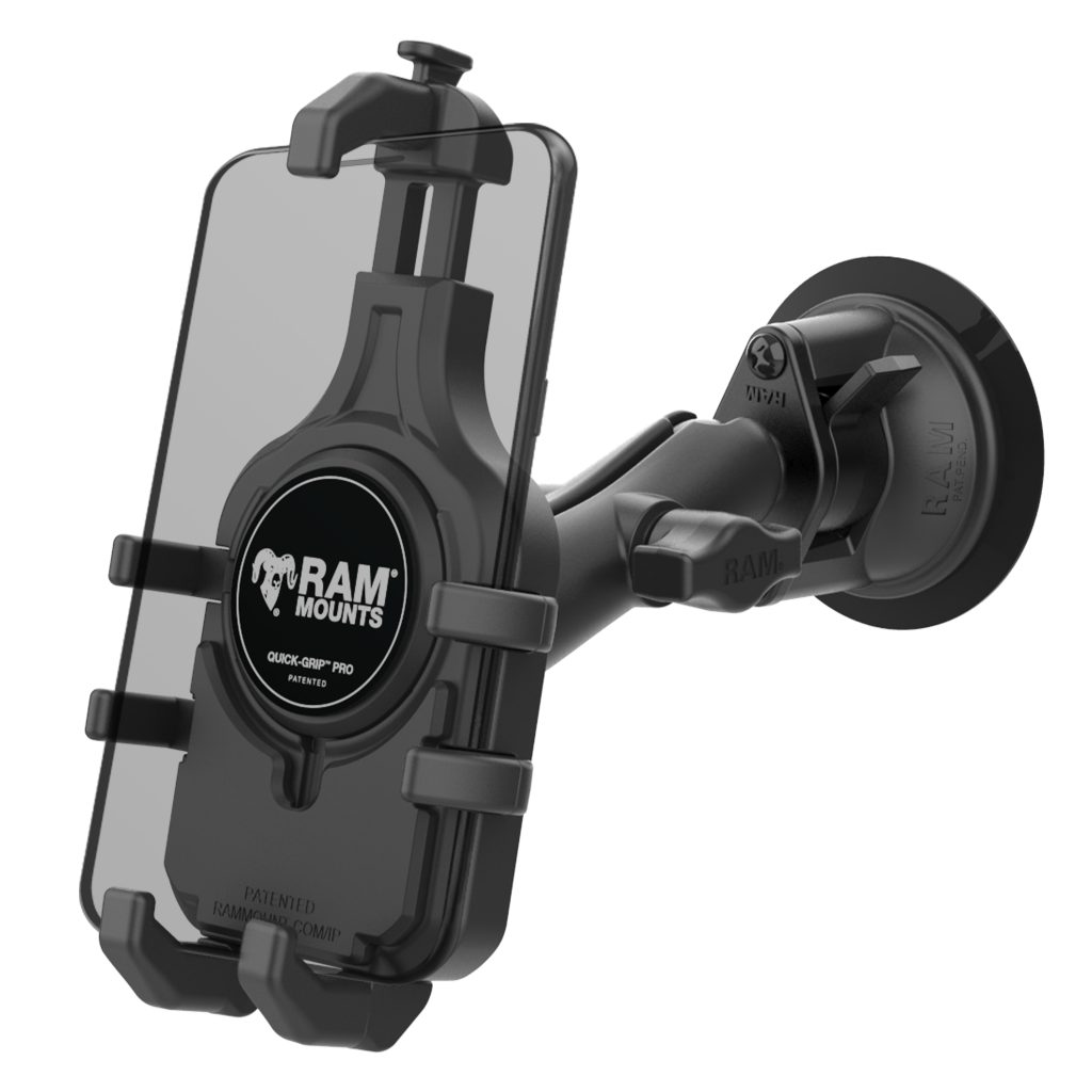 带有Twist-Lock™吸盘的RAM® Quick-Grip™ Pro手机支架-中等