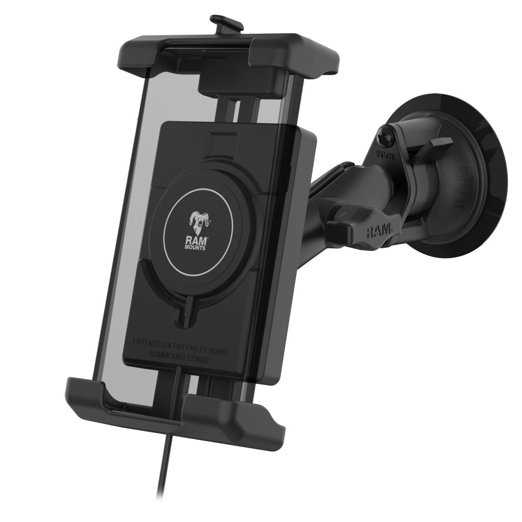 RAM® Quick-Grip™ Pro XL吸盘支架，配备Qi 2 15 W无线充电器