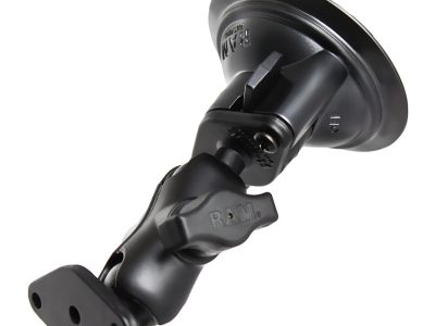 RAM® Twist-Lock™ Suction Cup Double Ball Mount – Short