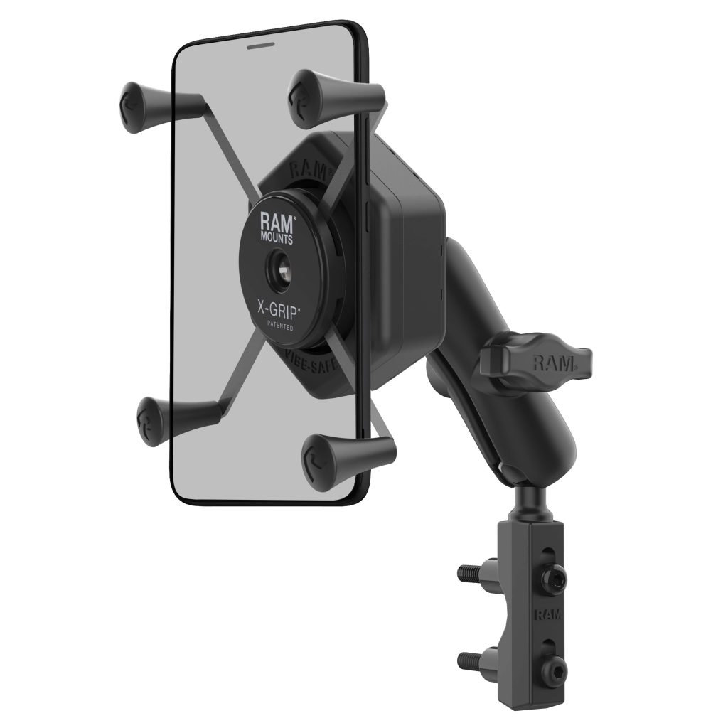 RAM® X-Grip®大型手机支架，带Vibe-Safe™和储液器底座