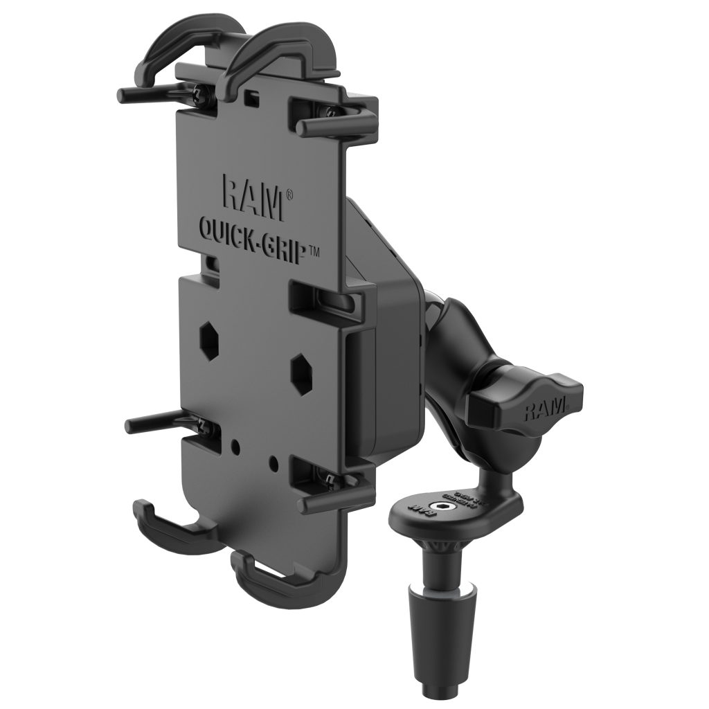 RAM® Quick-Grip™ XL手机支架，带Vibe-Safe™和叉杆底座-短型