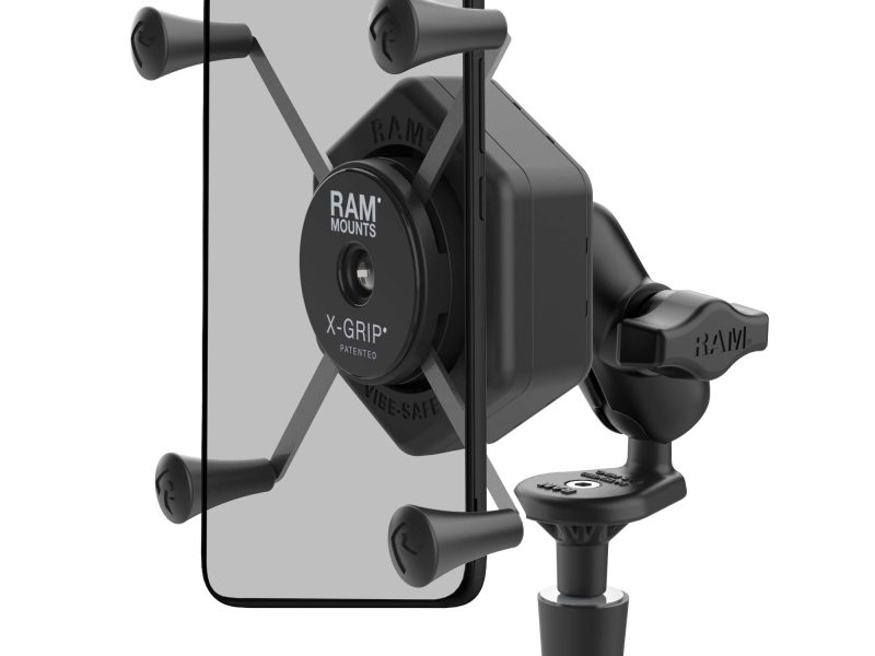RAM® X-Grip® Large Phone Mount with Vibe-Safe™ & Fork Stem Base – Short