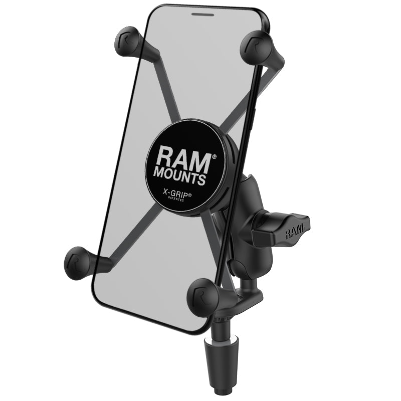 RAM® X-Grip®大型手机支架，带摩托车叉杆底座