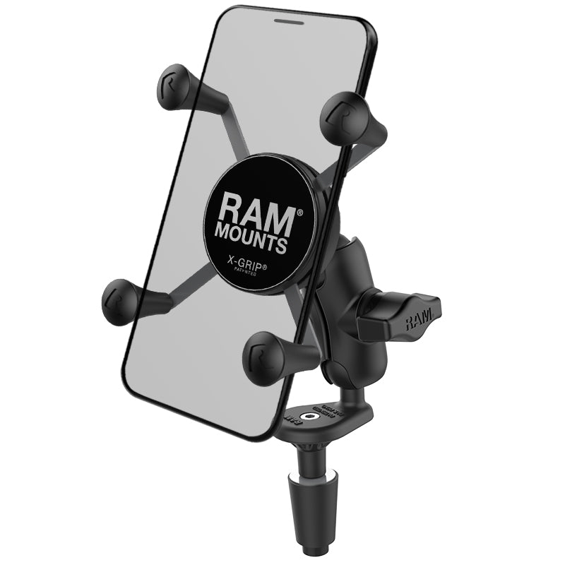 带有摩托车叉杆底座的RAM® X-Grip®手机支架