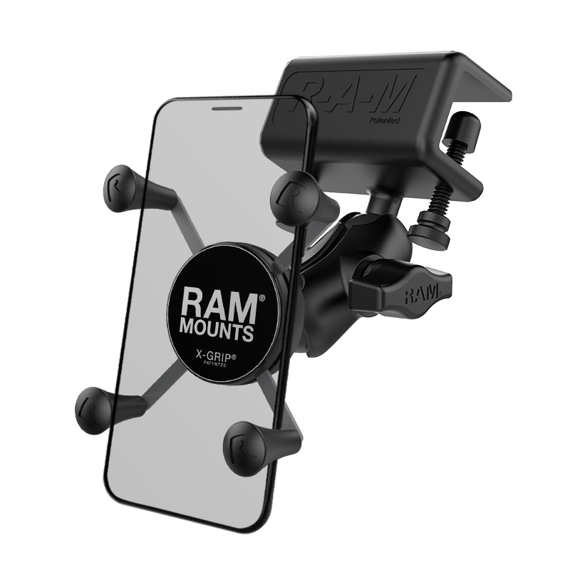 RAM® X-Grip®手机支架，带聚光罩夹底座