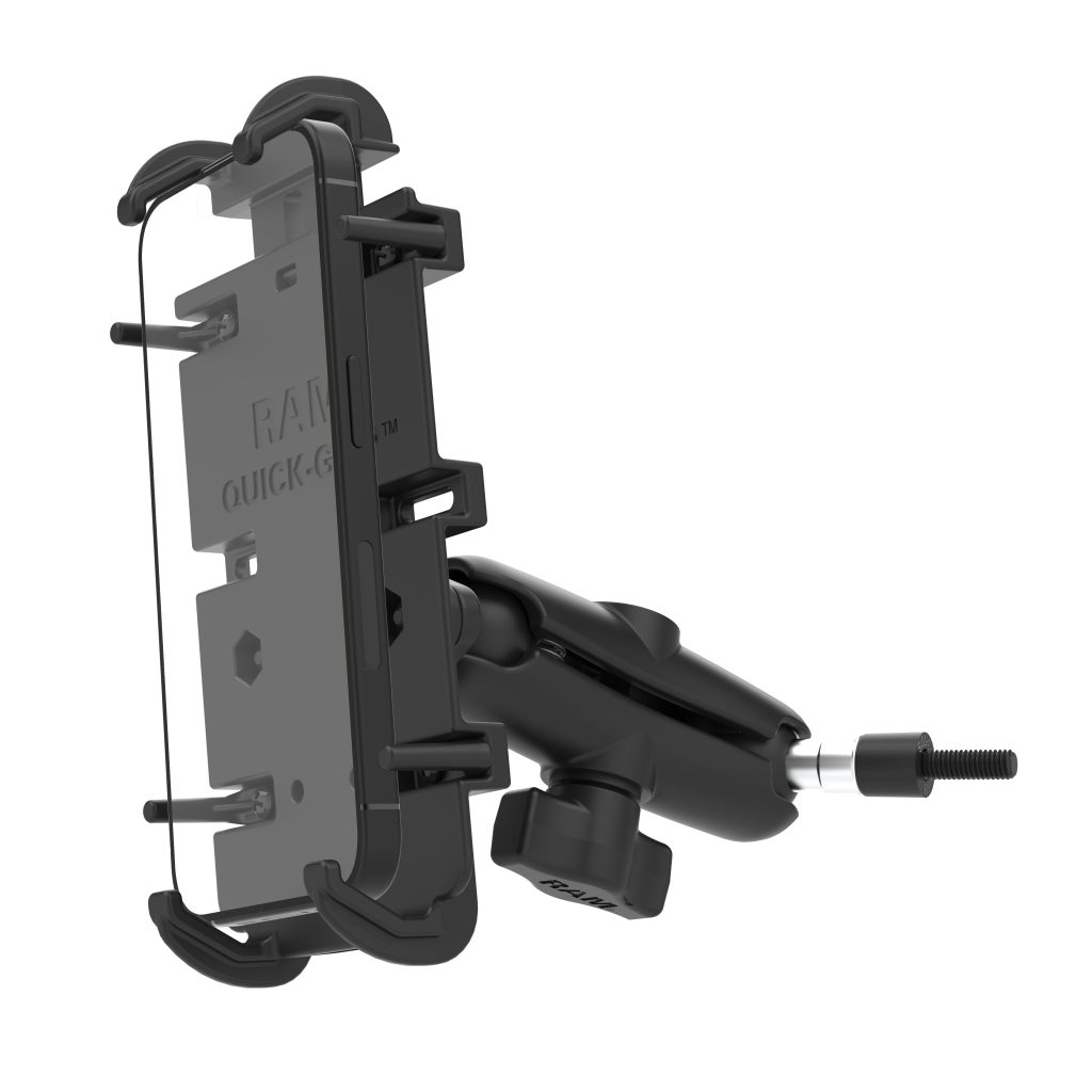 RAM® Quick-Grip™ XL手机支架，带把手和A柱M6螺栓底座