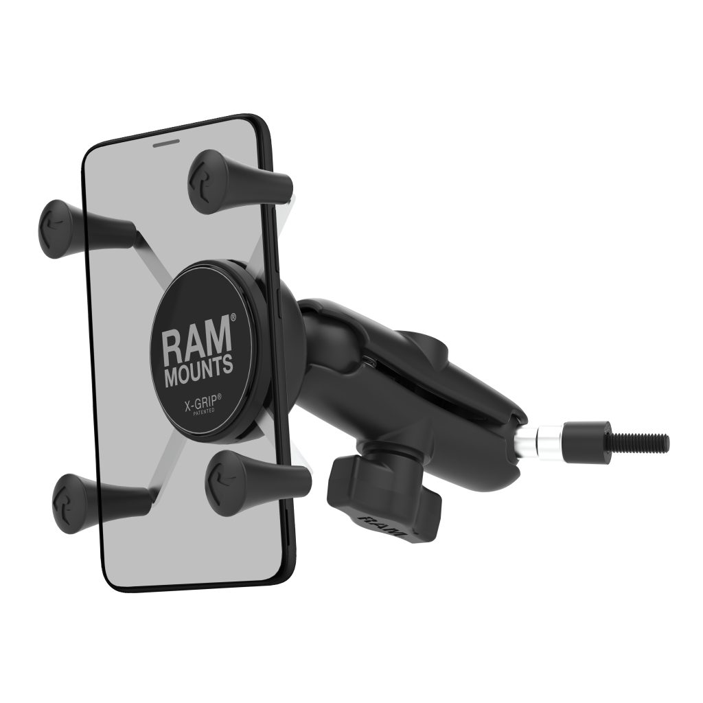 RAM® X-Grip®手机支架，带把手和A柱M6螺栓底座
