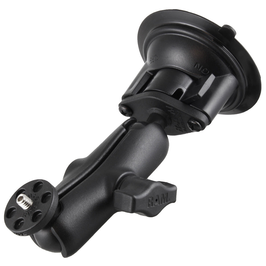 RAM® Twist-Lock™吸盘支架，带1/4英寸-20摄像机适配器-中型