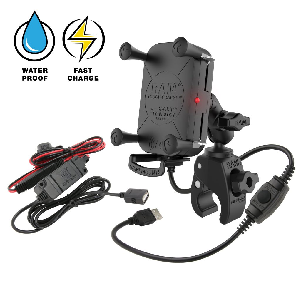 RAM® Tough-Charge™ 15 W无线充电支架，配备Tough-Claw™
