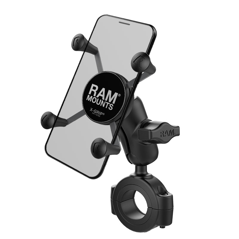 RAM® X-Grip®手机底座，配备RAM® Torque™大号轨底座-短