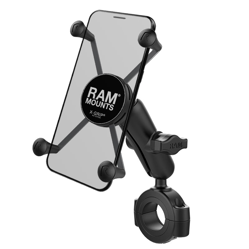 RAM® X-Grip®大型手机底座，带Torque™大型轨道底座-中等臂