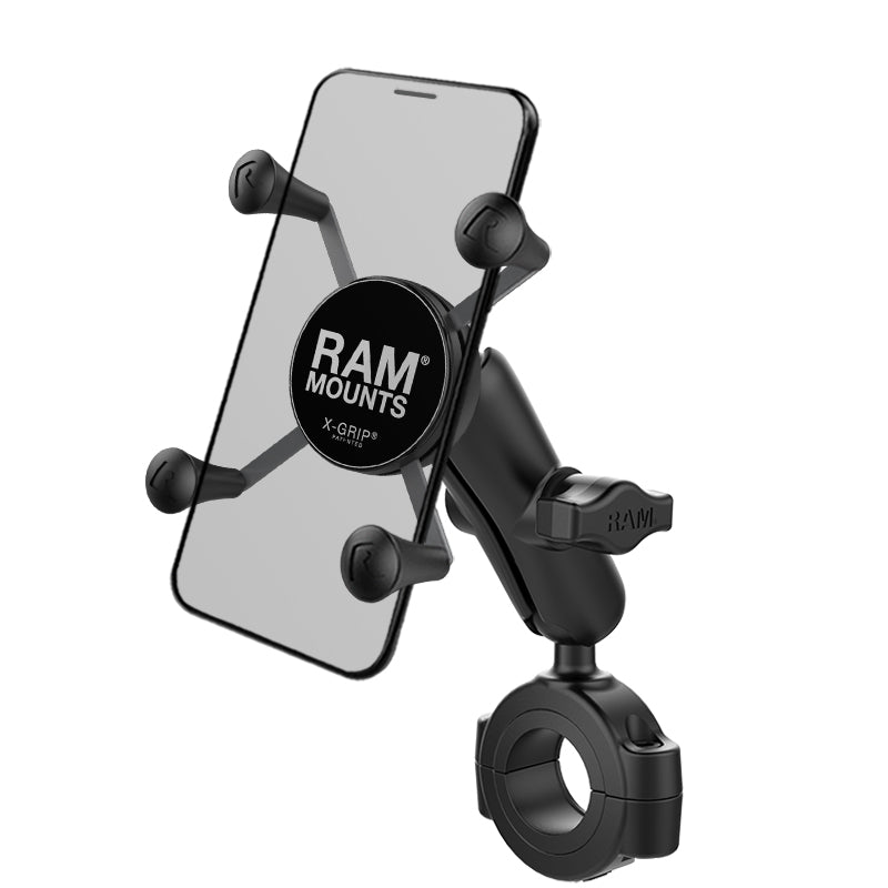 RAM® X-Grip®手机底座，配备RAM® Torque™大型轨道底座-中型
